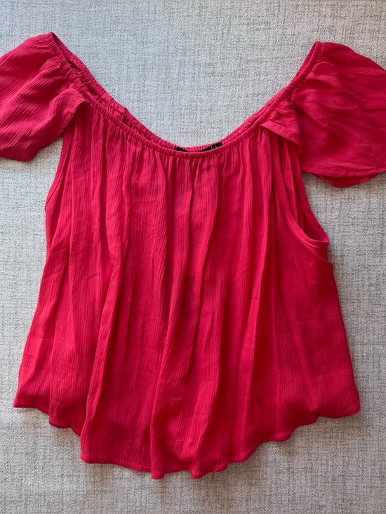 living doll Tops - Living Doll Flowy Coral Blouse